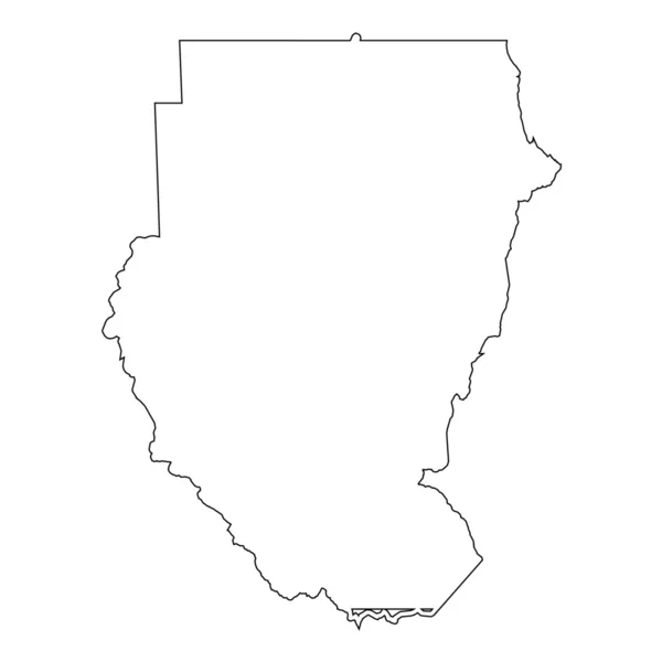 High detailed Outline of the country of  Sudan — Stock Photo, Image