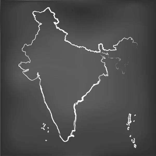 Chalked map on a chalk board of  India — Stock Photo, Image