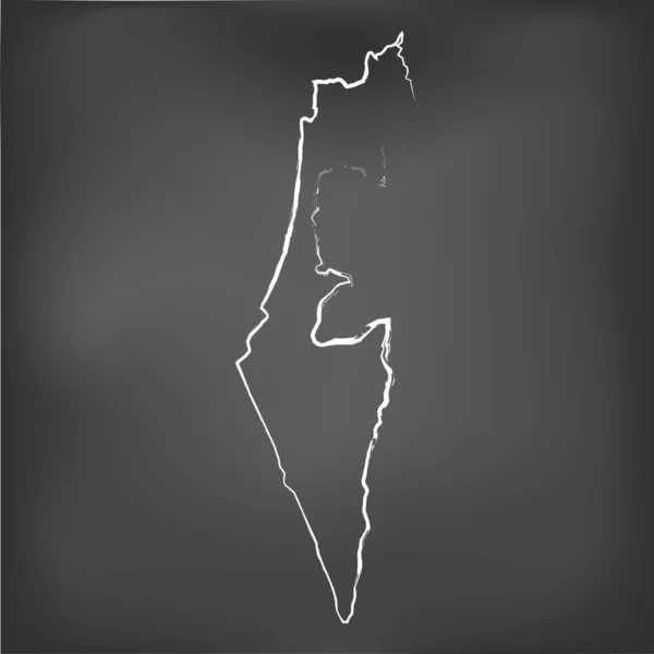 Chalked harita İsrail tebeşir tahtası — Stok fotoğraf