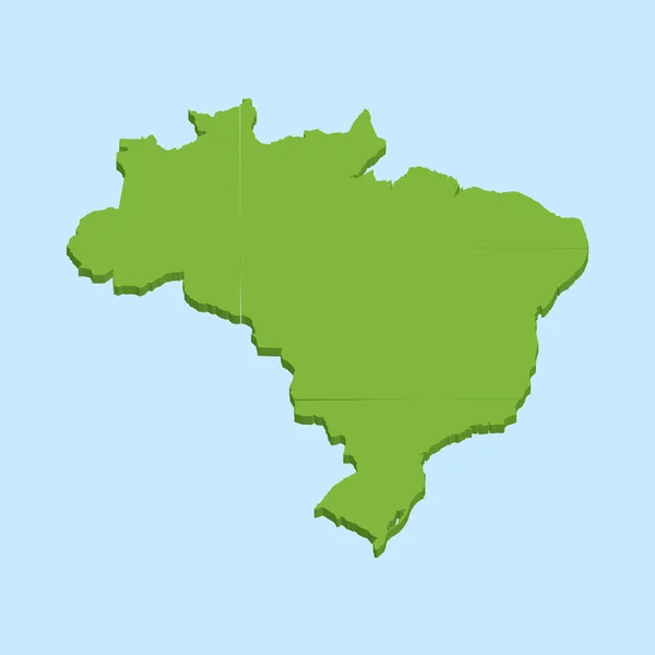 3D-Karte auf blauem Wasserhintergrund von Brasilien — Stockfoto