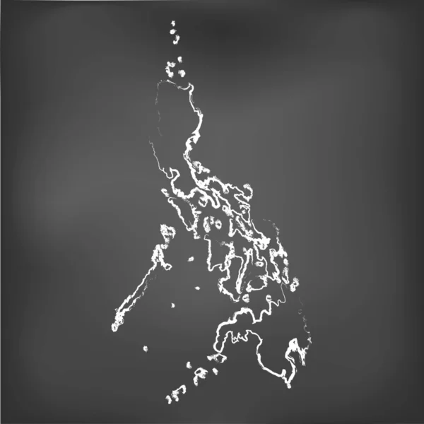 在菲律宾的黑板上的粉笔写的地图 — 图库照片