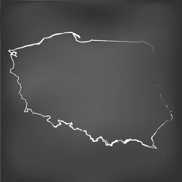 Kreidekarte auf einer Kreidetafel von Polen — Stockfoto