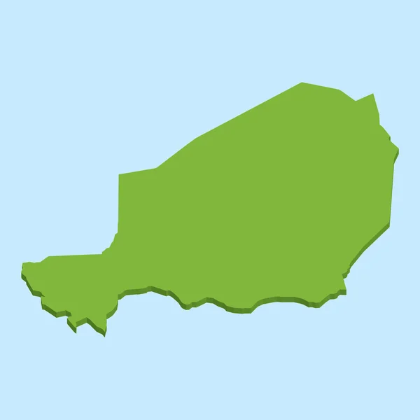 Mappa 3D su sfondo blu del Niger — Foto Stock
