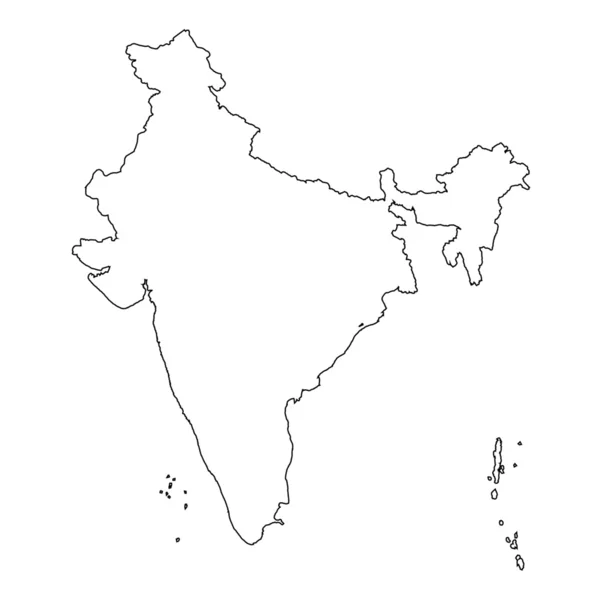 High detailed Outline of the country of  India — Stock Photo, Image