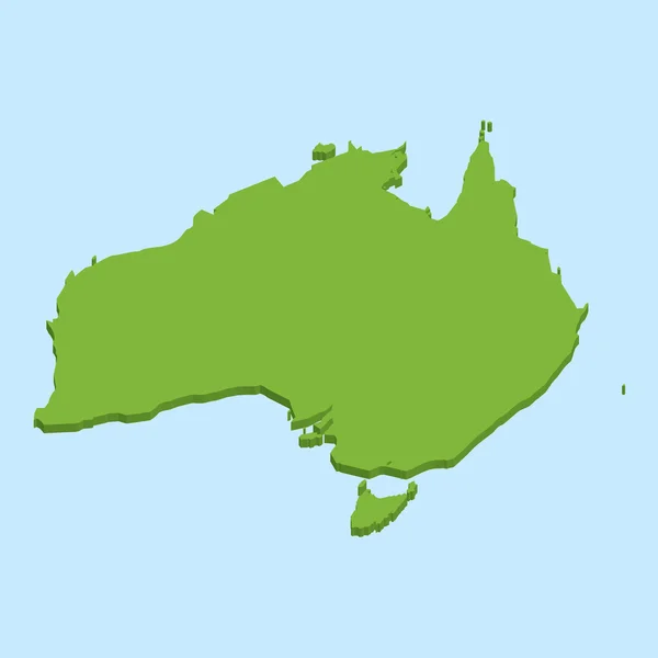 3D-Karte auf blauem Wasserhintergrund von Australien — Stockfoto