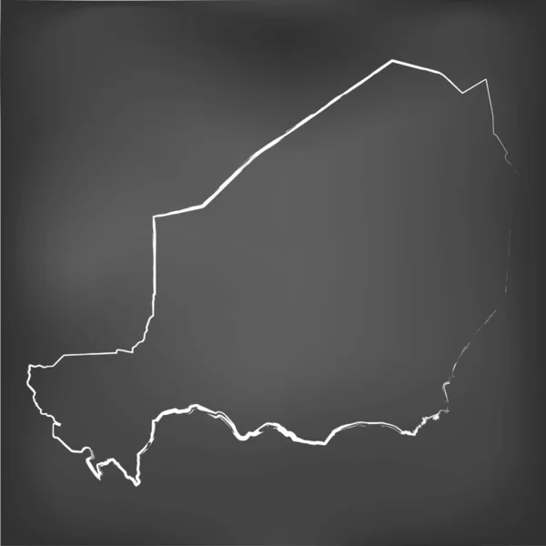 Mapa popsané křídou na tabuli křídou Niger — Stock fotografie