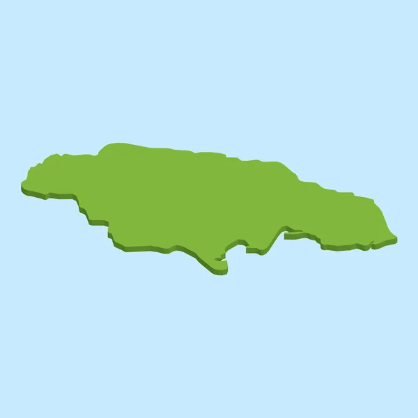 Mapa 3D sobre fundo de água azul da Jamaica — Fotografia de Stock