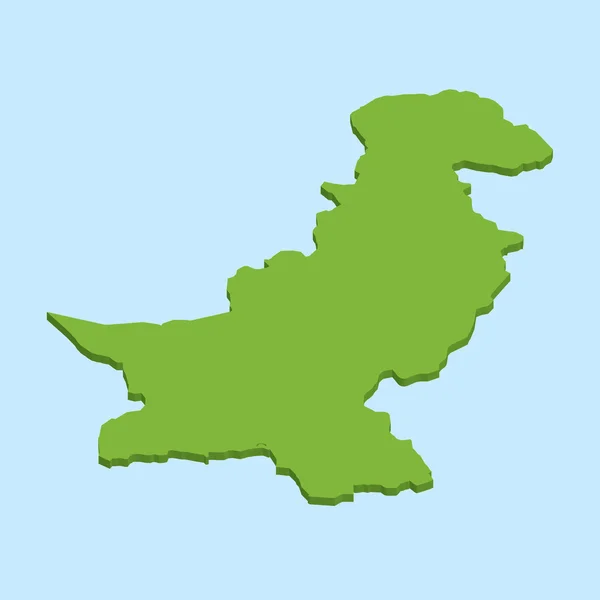 3D harita üzerinde mavi su arka plan Pakistan — Stok fotoğraf
