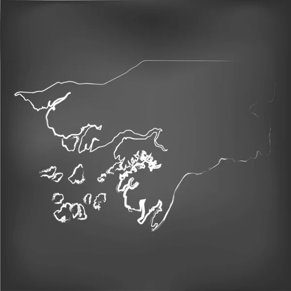 Chalked map on a chalk board of  GuineaBissau — Stock Photo, Image