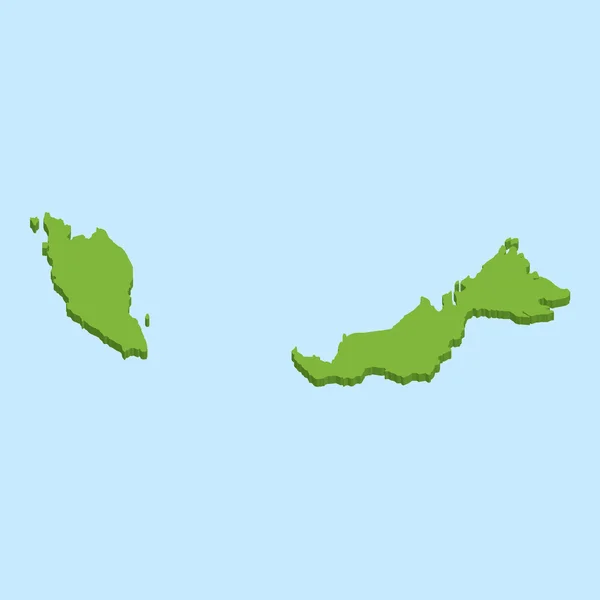 3D mapa na tle niebieski wody z Malezji — Zdjęcie stockowe