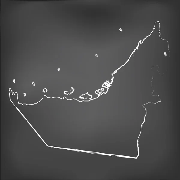 Mapa con tiza en una pizarra de Emiratos Árabes Unidos — Foto de Stock