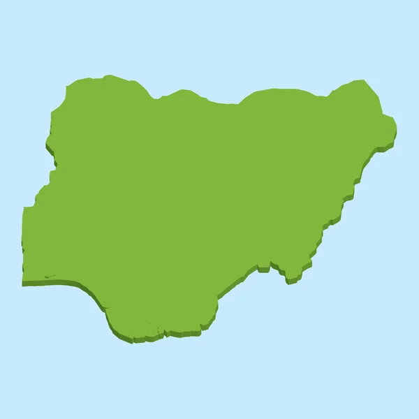 Carte 3D sur fond d'eau bleue du Nigeria — Photo