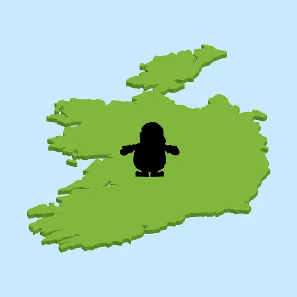 Mappa 3D sull'acqua blu con sfondo Babbo Natale in Irlanda — Foto Stock