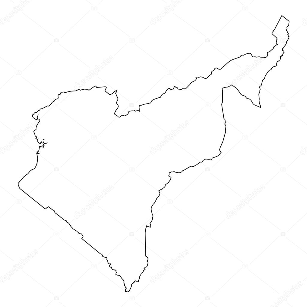 High detailed Outline of the country of  Cameroon