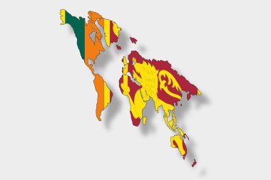 bir harita dünya fl ile 3D izometrik bayrağı çizimi