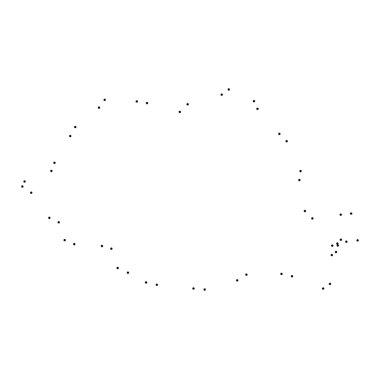 Ülke sayısı beyaz arka plan üzerinde izole anahat noktalı