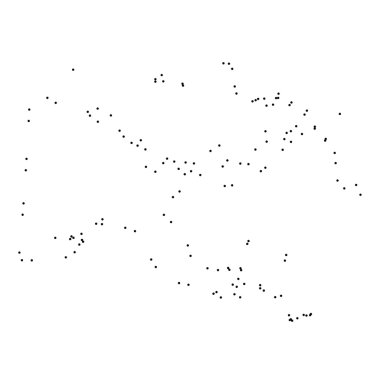 Ülke sayısı beyaz arka plan üzerinde izole anahat noktalı