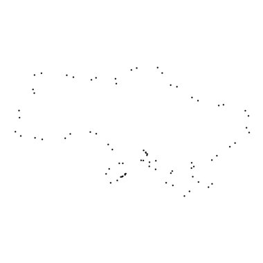 Ülke sayısı beyaz arka plan üzerinde izole anahat noktalı