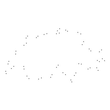 Ülke sayısı beyaz arka plan üzerinde izole anahat noktalı