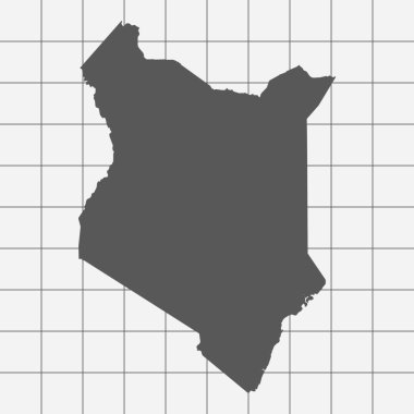 Kenya ülke şekli ile kare kağıt