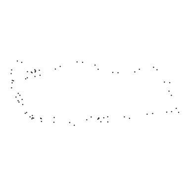 Ülke sayısı beyaz arka plan üzerinde izole anahat noktalı