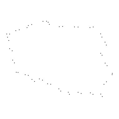 Ülke sayısı beyaz arka plan üzerinde izole anahat noktalı