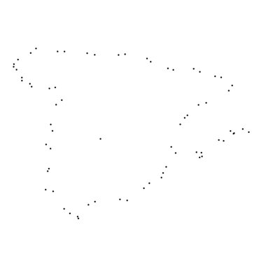 Ülke sayısı beyaz arka plan üzerinde izole anahat noktalı