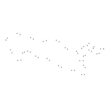 Ülke sayısı beyaz arka plan üzerinde izole anahat noktalı