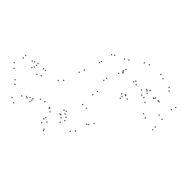 Ülke sayısı beyaz arka plan üzerinde izole anahat noktalı