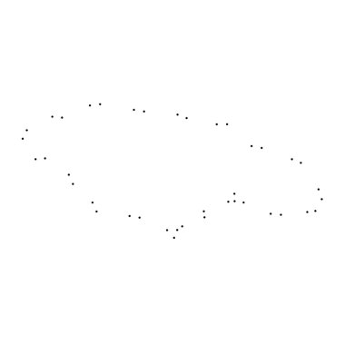 Ülke sayısı beyaz arka plan üzerinde izole anahat noktalı