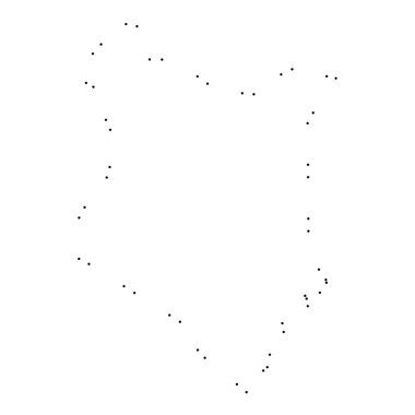 Ülke sayısı beyaz arka plan üzerinde izole anahat noktalı