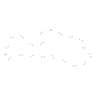 Ülke sayısı beyaz arka plan üzerinde izole anahat noktalı