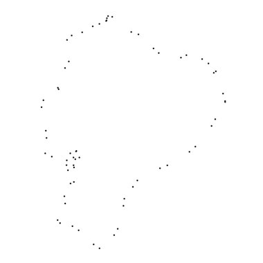 Ülke sayısı beyaz arka plan üzerinde izole anahat noktalı