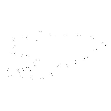 Ülke sayısı beyaz arka plan üzerinde izole anahat noktalı