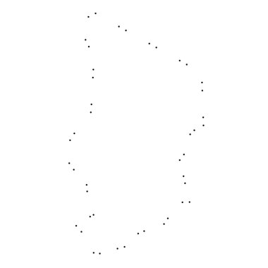 Ülke sayısı beyaz arka plan üzerinde izole anahat noktalı