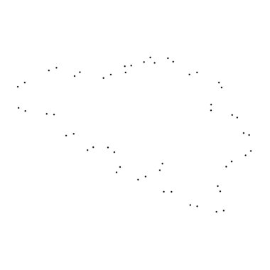 Ülke sayısı beyaz arka plan üzerinde izole anahat noktalı