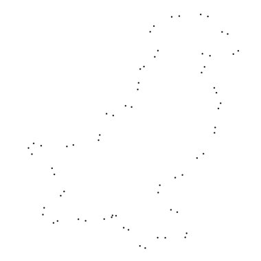 Ülke sayısı beyaz arka plan üzerinde izole anahat noktalı