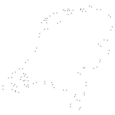 Ülke sayısı beyaz arka plan üzerinde izole anahat noktalı