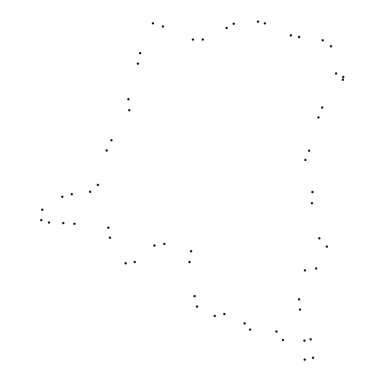 Ülke sayısı beyaz arka plan üzerinde izole anahat noktalı