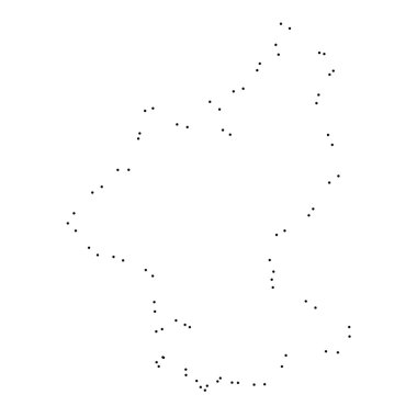 Ülke sayısı beyaz arka plan üzerinde izole anahat noktalı