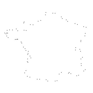 Ülke sayısı beyaz arka plan üzerinde izole anahat noktalı