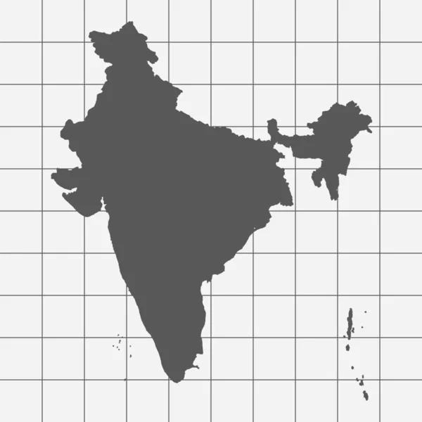 Kwadraat papier met de vorm van het land van India — Stockvector