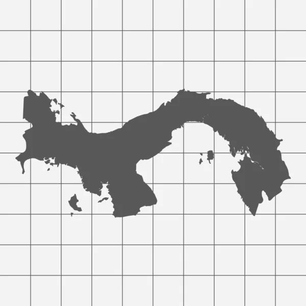 パナマの国の形の方眼 — ストックベクタ