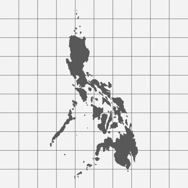 方格的纸与菲律宾这个国家的形状 — 图库矢量图片