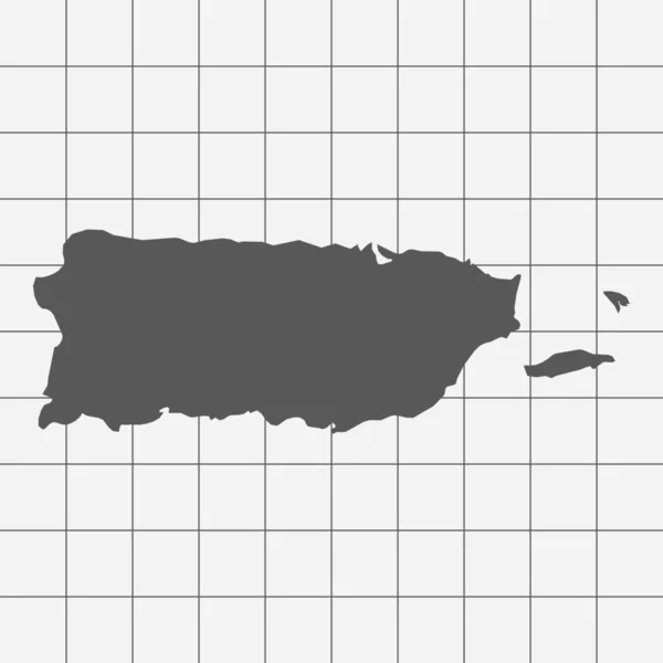 Kvadrerade papper med formen av landet av Puertorico — Stock vektor