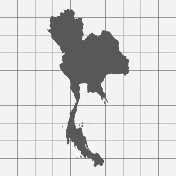 Kertas kuadrat dengan Bentuk Negara Thailand. - Stok Vektor
