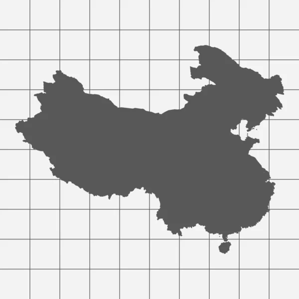 Kariertes Papier mit der Form des Landes China — Stockvektor