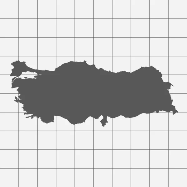 Papier quadrillé avec la forme du pays de Turquie — Image vectorielle