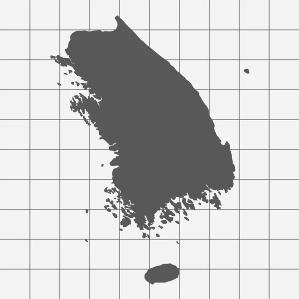 Kvadrerade papper med formen av landet av undKorea — Stock vektor