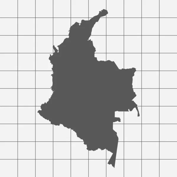 Kariertes papier mit der form des landes kolumbien — Stockvektor